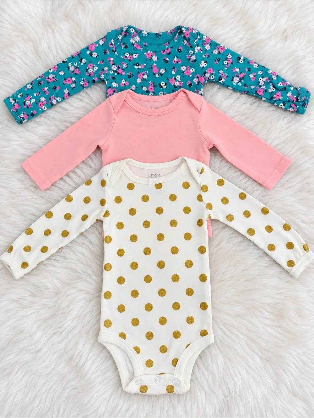 Baby Girl 3-Piece Long Sleeve Bodysuit Bundle